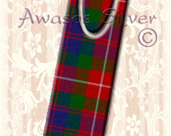 Metal bookmark with high quality printed original images. Clan Fraser of Lovat Tartan on high quality metal bookmark. Clan Fraser