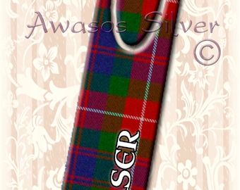 Metal bookmark with high quality printed original images. Clan Fraser of Lovat Tartan on high quality metal bookmark #2. Clan Fraser