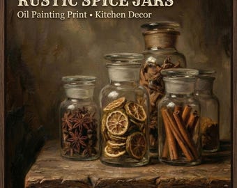 Vintage Thai Spice Apothecary Print, Dark Academia Kitchen Decor (Digital Download)