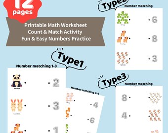 Count and Match Worksheet — Early Math Printable for Kids