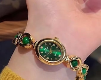 Luxury Vintage Women's Silver Watch, Small Quartz Wrist Watch for Women, Elegant Casual Ladies Bracelet Watch, High Quality Minimalist Gift