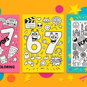 Silly 67 6 7 “67” Number 6 and 7 Coloring Pages | Fun Printable (Digital Download)
