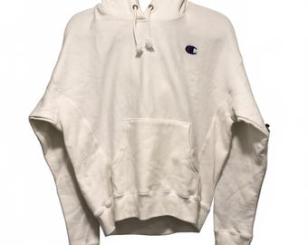 Champion Reverse Weave Hoodie - Classic White | Size Medium