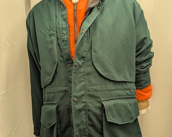 Vintage LL Bean Maine Warden 3-in-1 Gore-Tex Parka - USA - Large - Green/Orange