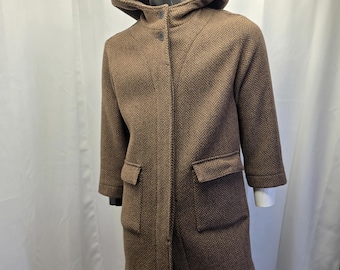Abrigo de lana vintage Eddie Bauer para mujer, talla pequeña, talla grande, tweed estadounidense