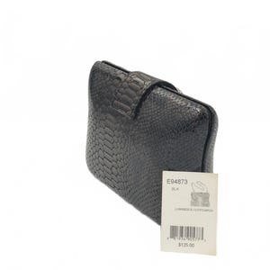 Bolso de noche Brighton Luminesce de piel de serpiente de pitón negra con broche de cristal, nuevo en embalaje original imagen 3