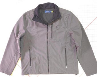 Polo Ralph Lauren Mens Gray Softshell Jacket Full Zip XL NEW