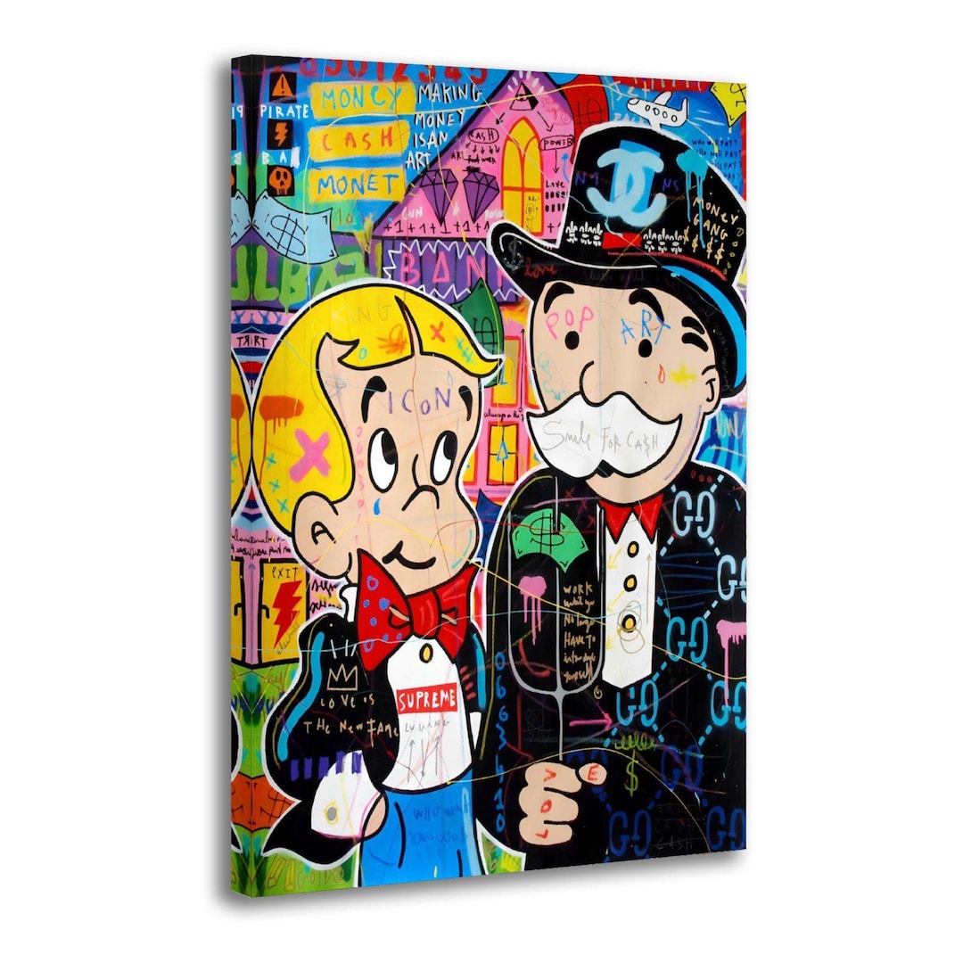 Alec Monopolys Ritchie and Monopoly Man Painting on Canvas Wall Art ...