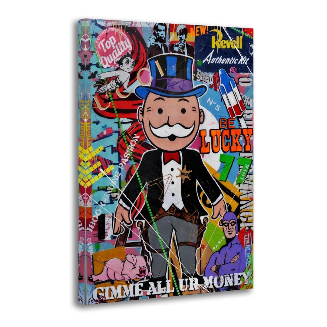 Alec Monopolys Monopoly Painting on Canvas Wall Art Poster Picture ...