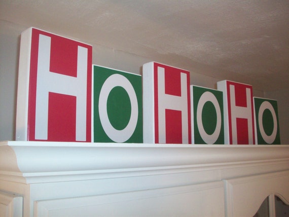 Large Ho Ho Ho Block Letters Christmas Decoration Christmas Etsy