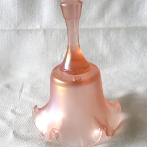 Fenton Pink Satin Bell..... Fenton Pink 75th Anniversary Bell ....1980 Carnival Glass Fenton Bell