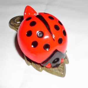 Vintage Brass Ladybug Note Clip - Brass Ladybug Note Clip, Paper Clip, Letter Clip, Paper Weight