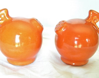 Red Wing Orange Salt and Pepper..... MCM.....Vintage Salt and Pepper Red Wing Shakers