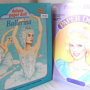 Princess Diana and Ballerina Paper Doll Books... 2 Paper Doll Books ... Unused Paper Doll Books