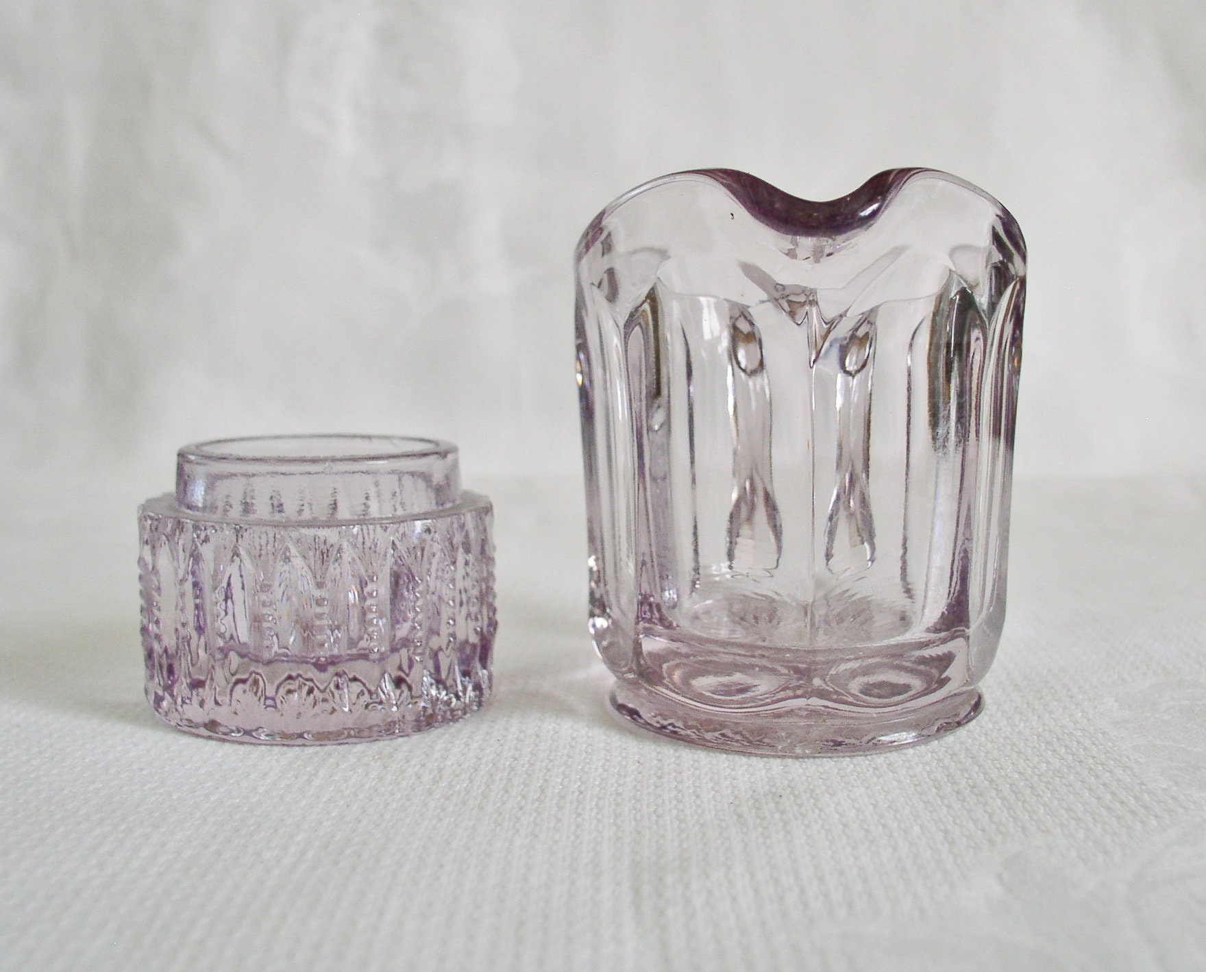 Purple Lavender Depression Glass Ink Well and Pitcher | Etsy