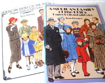 American Family of 1920s and 1930s Paper Doll Books by Tom Tierney ..Paper Doll Books of 1920s and 1930s