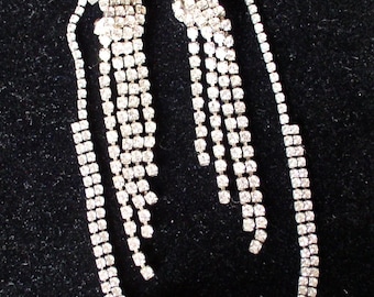Necklace Rhinestone Necklace and Earrings.....Vintage Rhinestone Necklace with Drop and Earrings  (#20)
