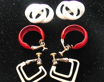 Napier 3 paia di orecchini Napier vintage Napier Jewelry.....Orecchini smaltati Napier vintage 3 paia