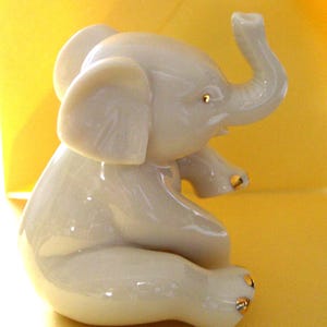 LENOX ....Elephant Lenox Baby Sitting Elephant .....Vintage Lenox with Gold Trim