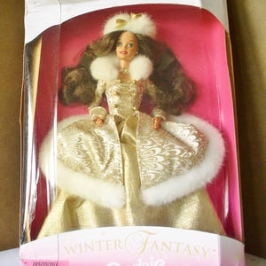 Barbie Puppe Winter Fantasy Barbie in Original Box .......Vintage 1995 Barbie in Box