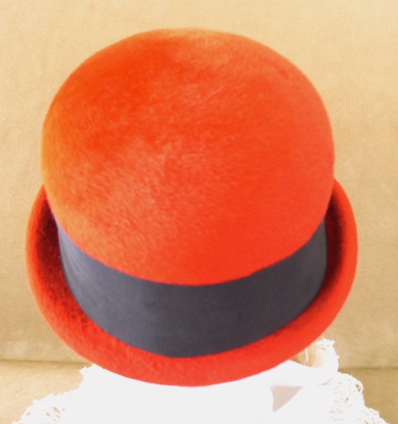 Vintage Hat Red Felt Hat Vintage Hat Saks Fifth A… - image 3