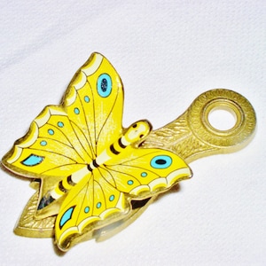 Vintage - Yellow Brass Butterfly Note Clip, Paper Clip, Letter Clip, Paper Weight