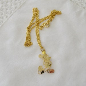 Mickey Mouse Vintage Gold Tone Necklace....Vintage Disney Jewelry Mickey Mouse Necklace ....Mickey Mouse Vintage Necklace