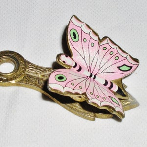 Vintage - Pink Butterfly Note Clip, Paper Clip, Letter Clip, Paper Weight