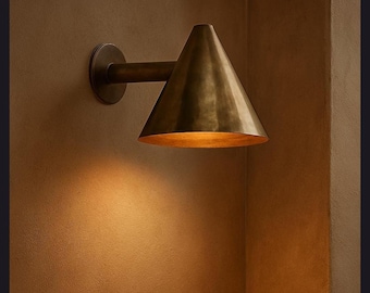 Vintage Minimalistic Sconce Wall Light Fixture Italian Brass Mid Century Modern Wall Lamp