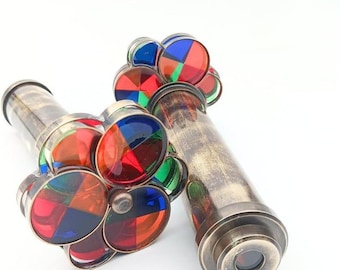 Handcrafted Brass Kaleidoscope – Retro Steampunk Optical Toy