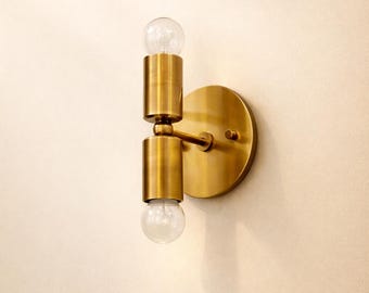 Handcrafted Brass Wall Sconce | Mid-Century Modern Light Fixture
