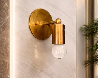 Handcrafted Brass Wall Sconce | Modern Bedside Lighting