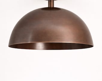 Handgefertigte Messing Dome Deckenleuchte, Moderne Semi Flush Mount Leuchte, Industrielle Pendelleuchte