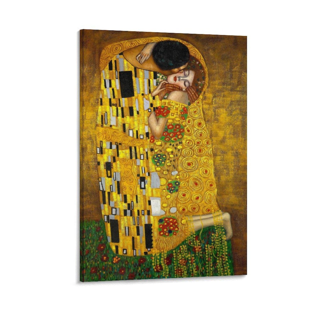 Gustav Klimt - the Kiss Painting on Canvas Wall Art Poster Picture ...