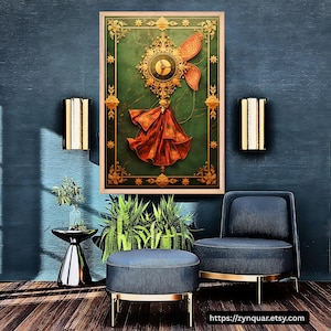 Clockwork Fairy Art Print, Steampunk Baroque Decor (Digital Download)