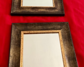 Vintage square Wood mirror Bronze and gold finish wall hanging wall of mirrors