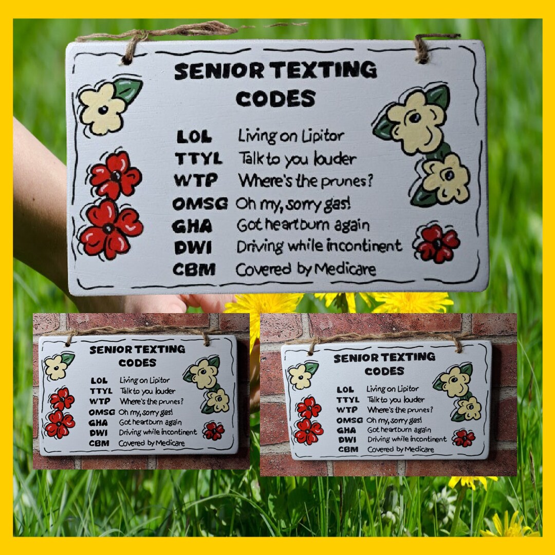 Senior Texting Codes Wood Sign - Funny Handmade Plaque - Etsy