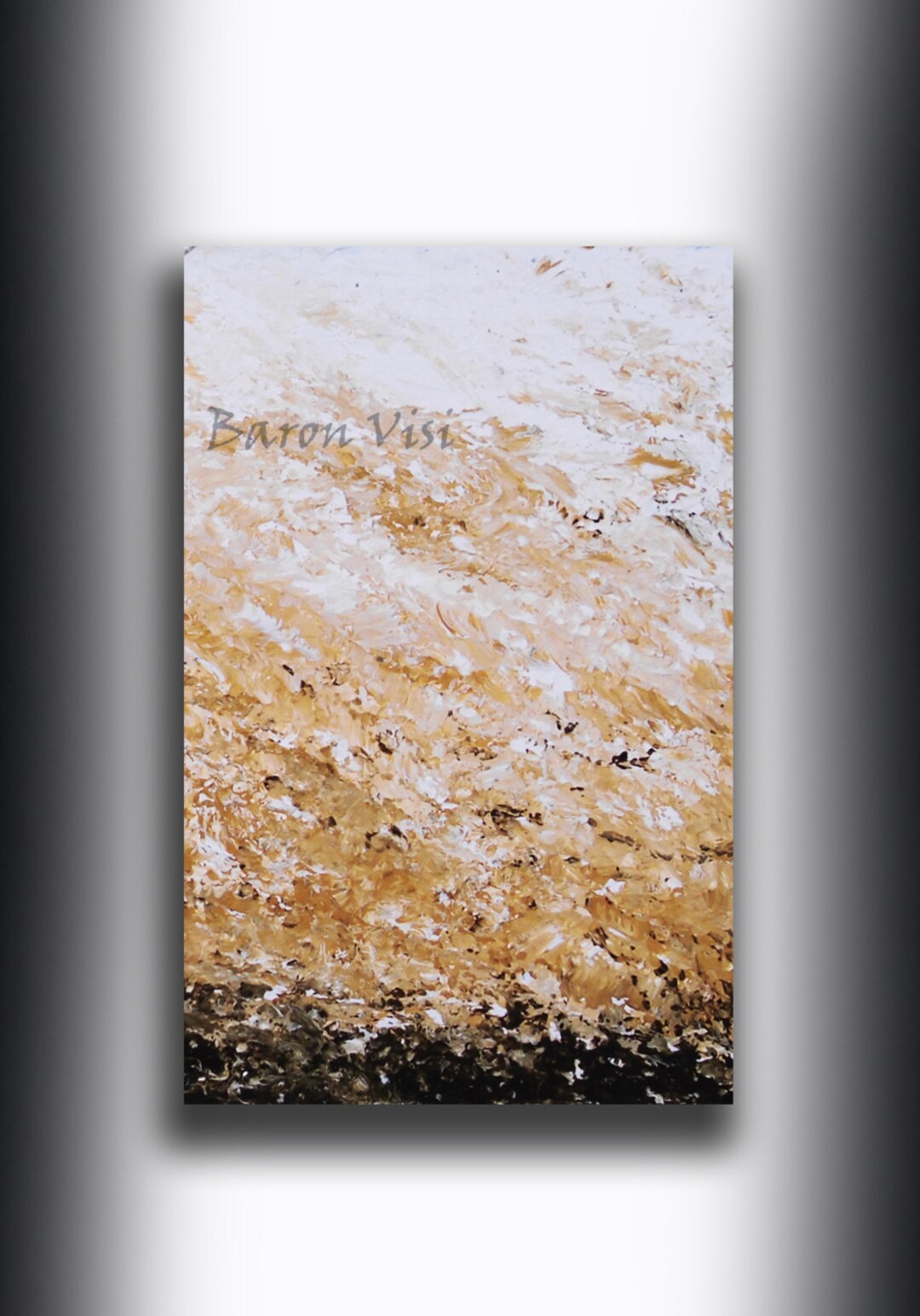 Brown Yellow Ochre Abstract Acrylic Painting Canvas Art Etsy