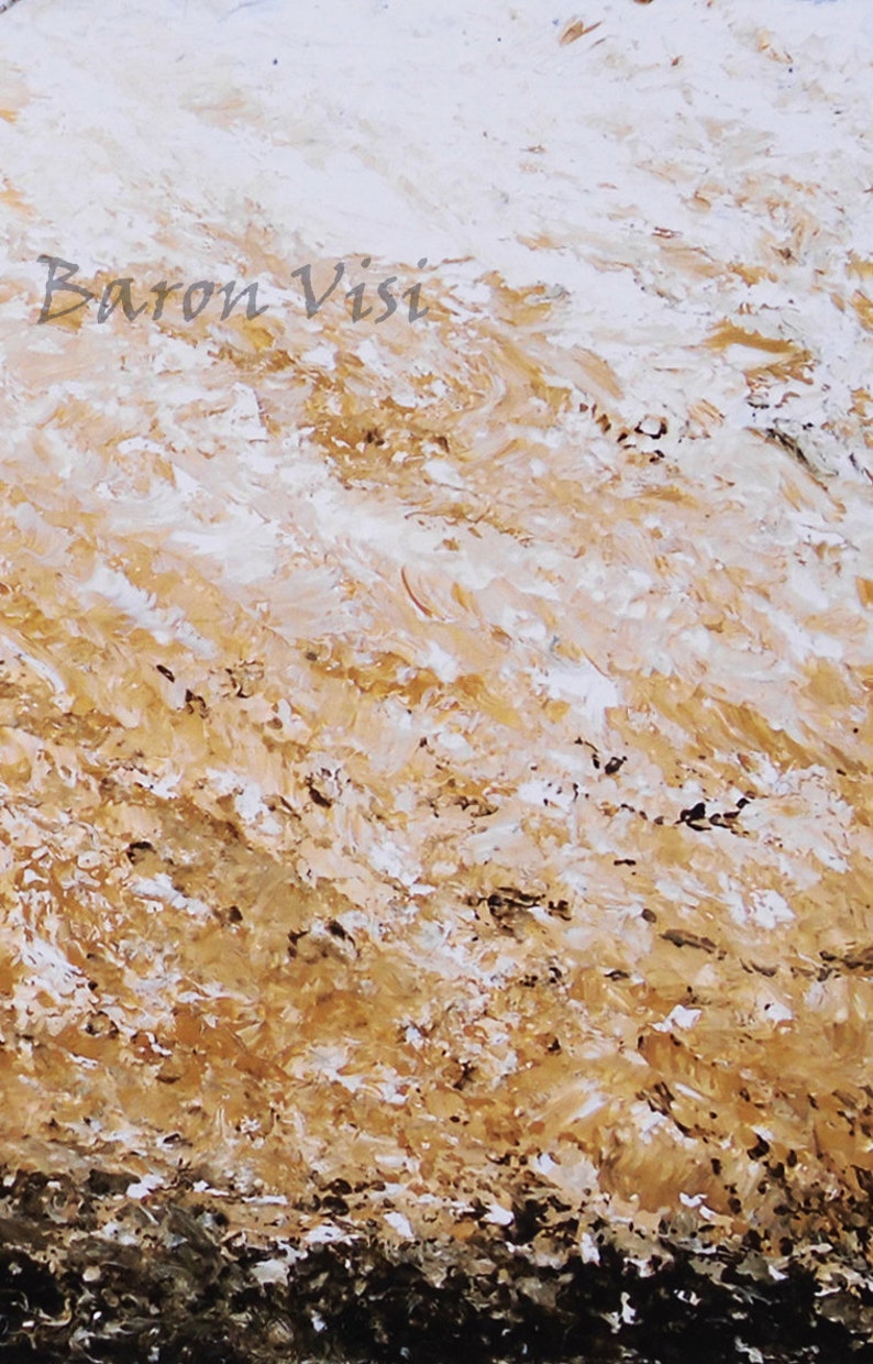 Brown yellow ochre Abstract acrylic Painting canvas art Etsy