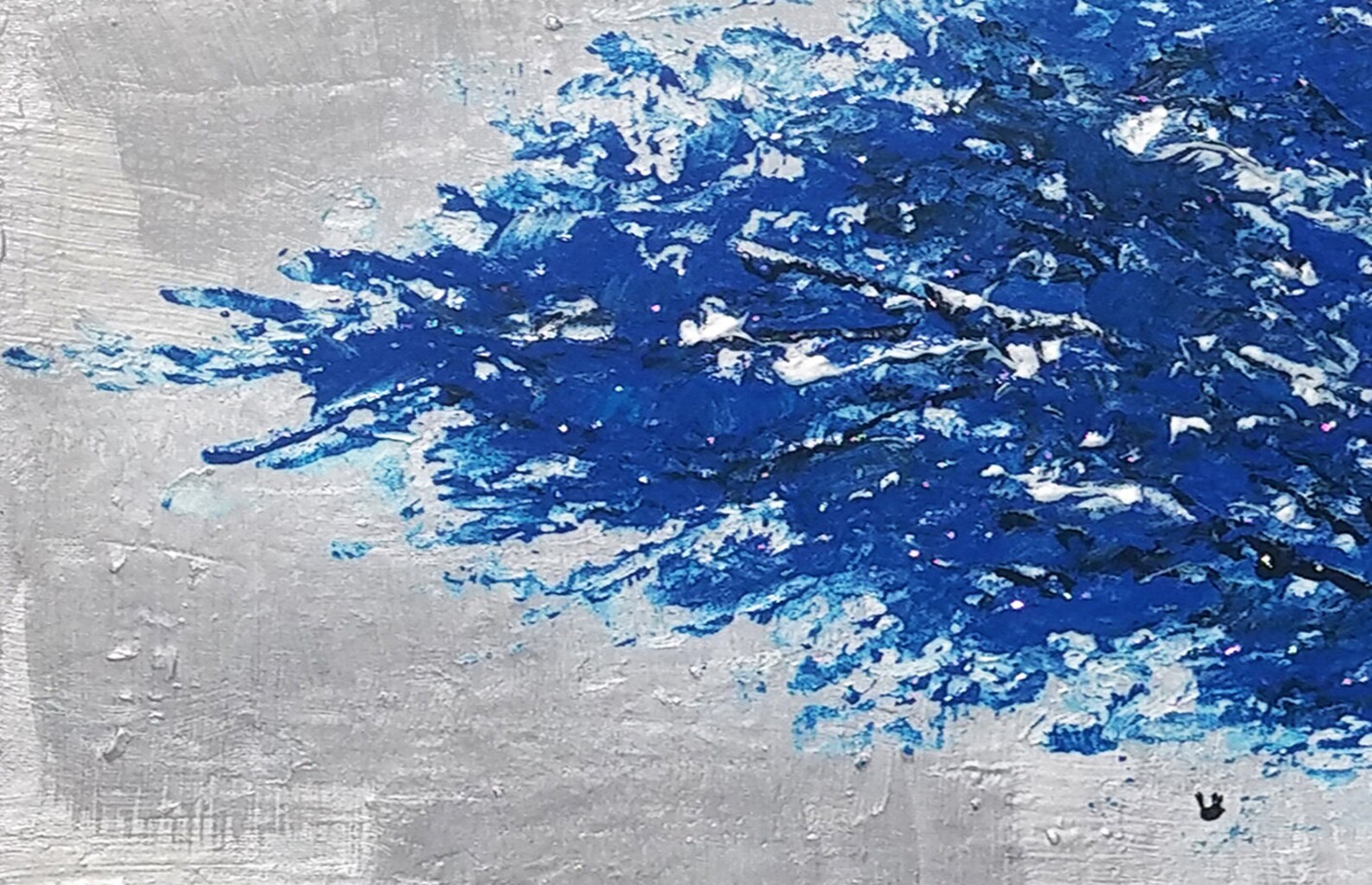 Blue Silver Tree Art Abstract Painting Acrylic Painting Oil Etsy UK
