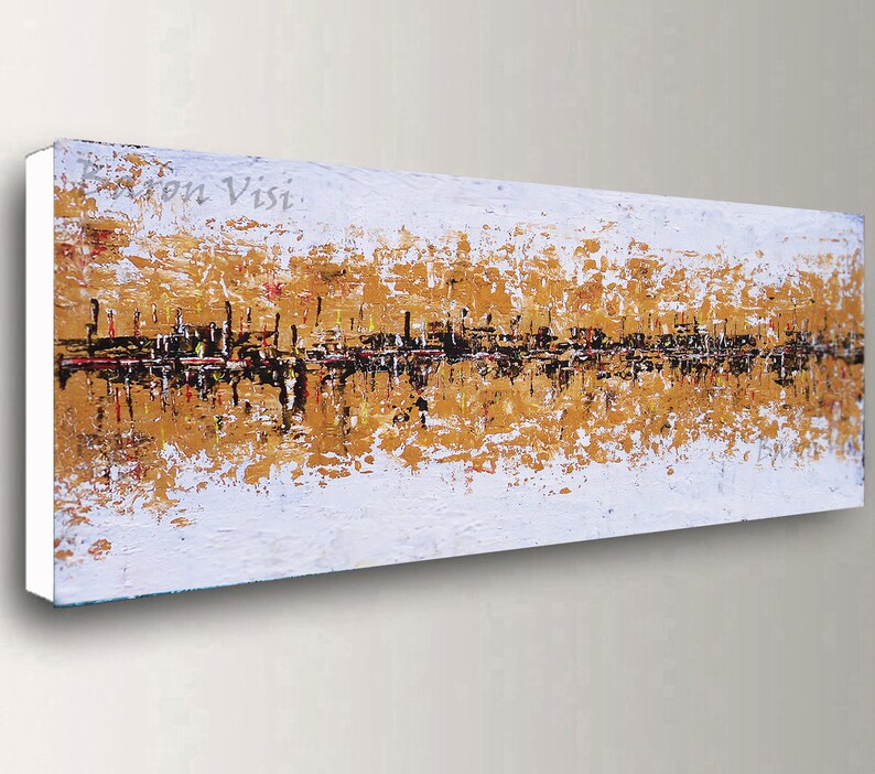 Brown Yellow Ochre Abstract Acrylic Painting Art Canvas 72 Etsy