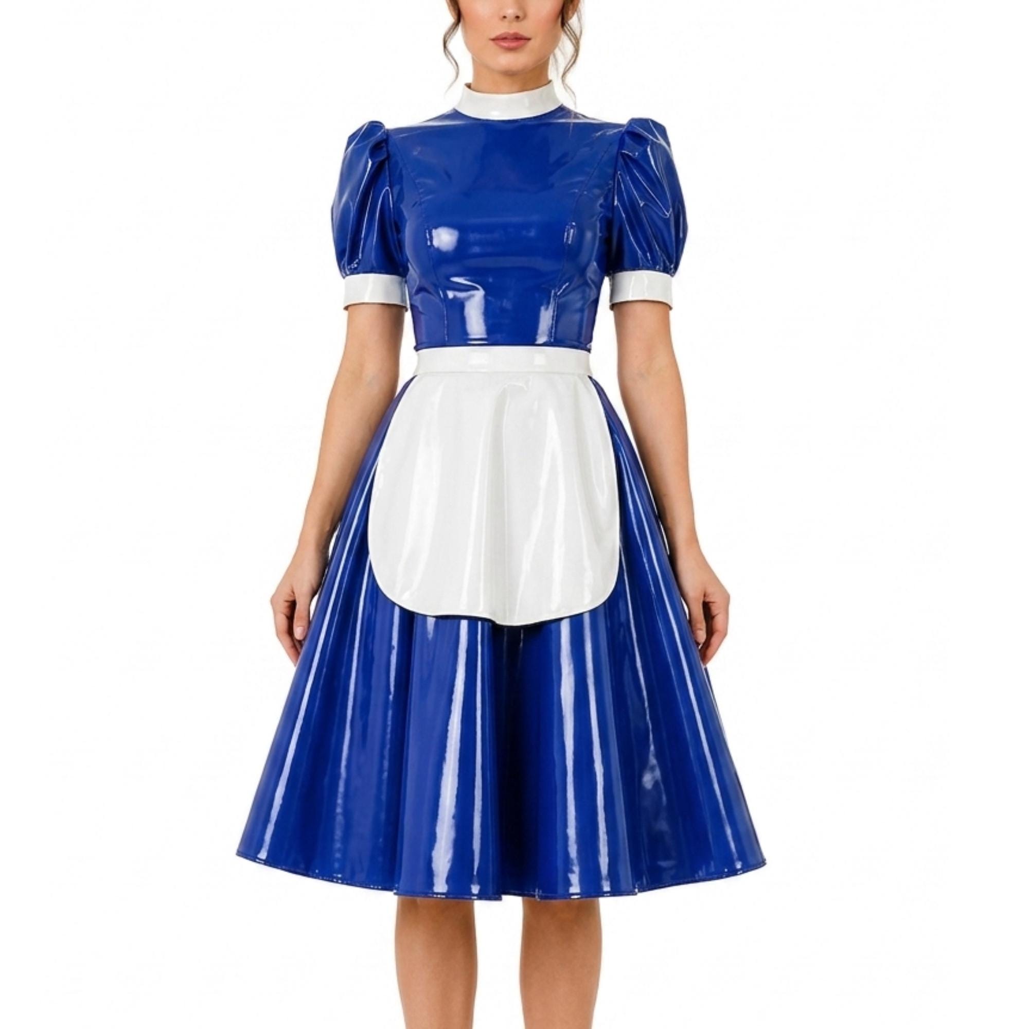 blue pvc dress Color:Navy, Light Blue and Pine Green Each corset has its A-line bridal gown Summer Elegant Print Fairy