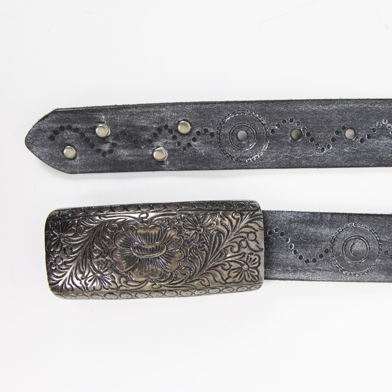 Vintage Studded Leather Belt (S)