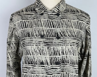 Vintage 80s 90s MARIMEKKO Geometric Print Shirt Dress, MEDIUM, Minimalist Shift Dress, Brutalist Modern Art to Wear Print