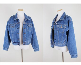 Vintage Bill Blass Denim Jacket + M / L + Vintage 80s 90s Medium Wash Jean Jacket + Slouchy Denim Jacket + Oversized Denim Jacket +