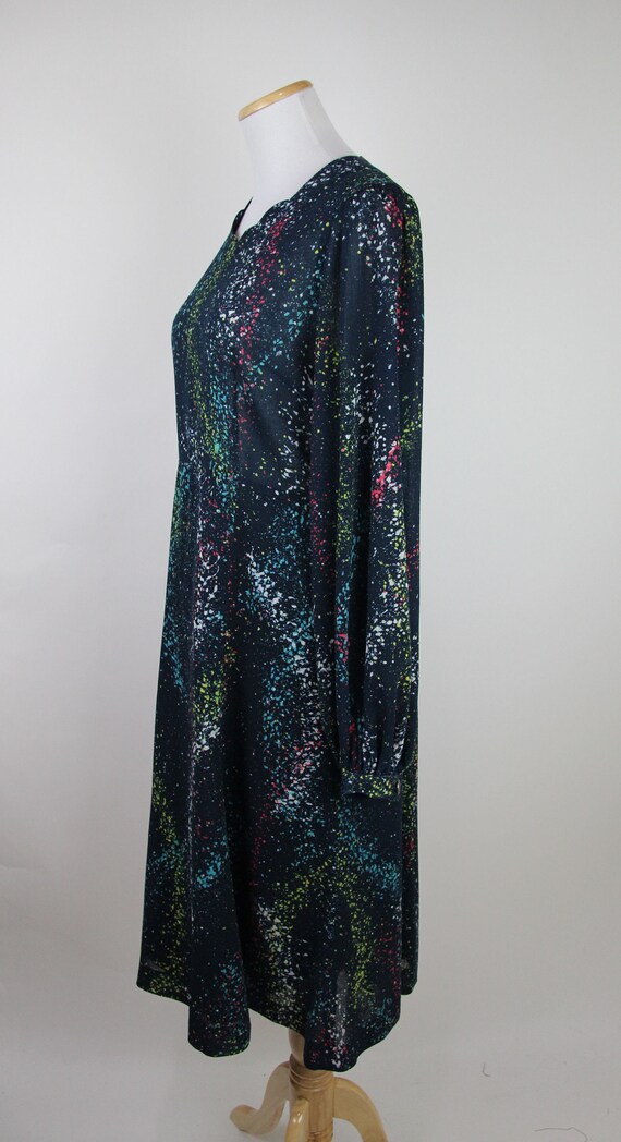 Vintage Japanese Paint Splatter Print Dress, MEDIUM, … Gem