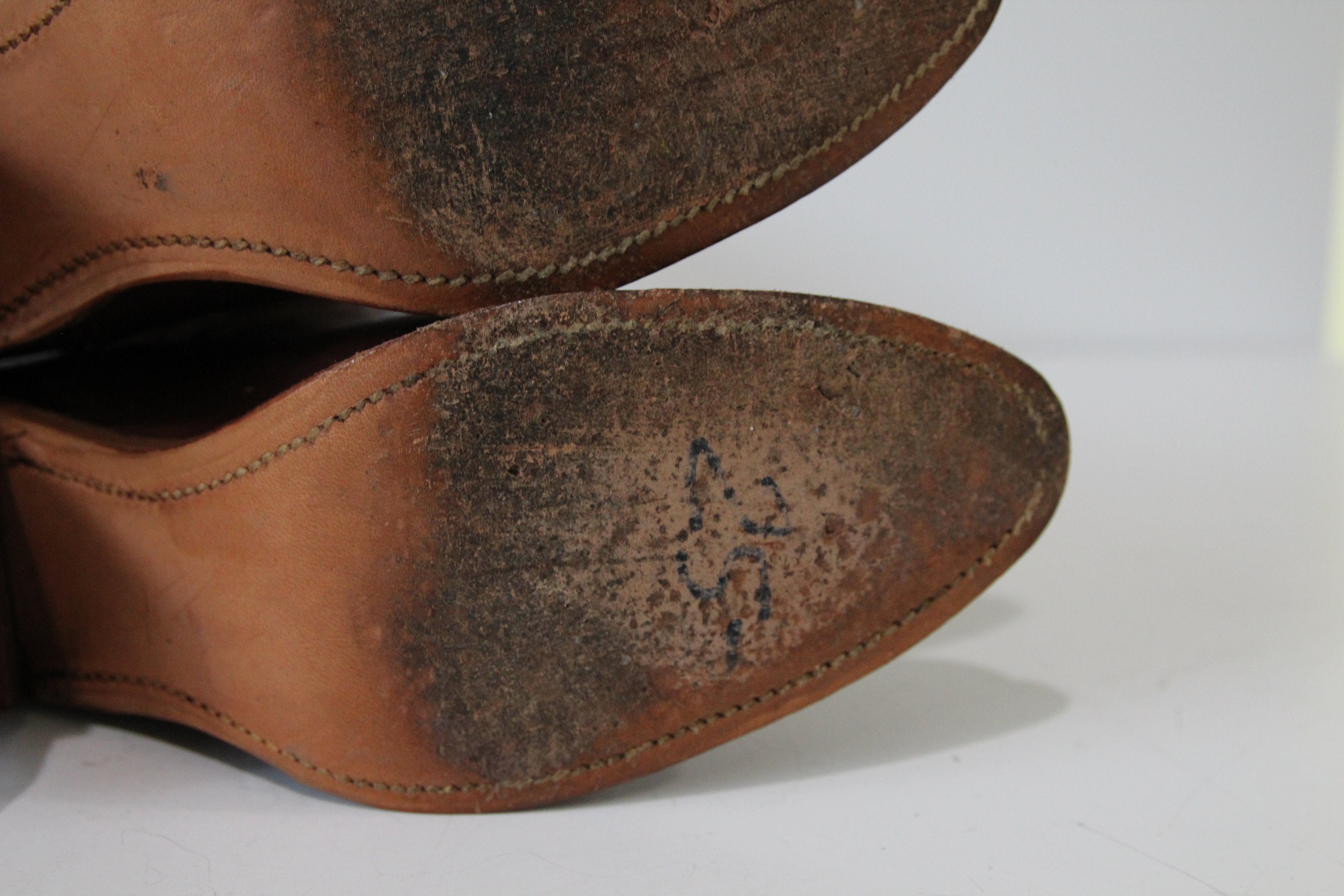 Vintage 70s FRYE Cowboy Boots, 5.5 B, USA MADE Heeled Brown