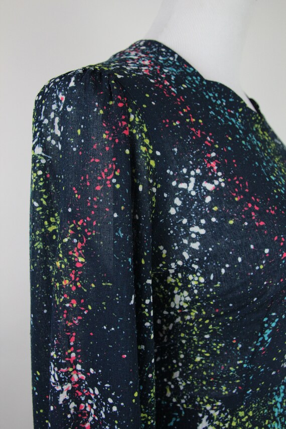Vintage Japanese Paint Splatter Print Dress, MEDIUM, … Gem