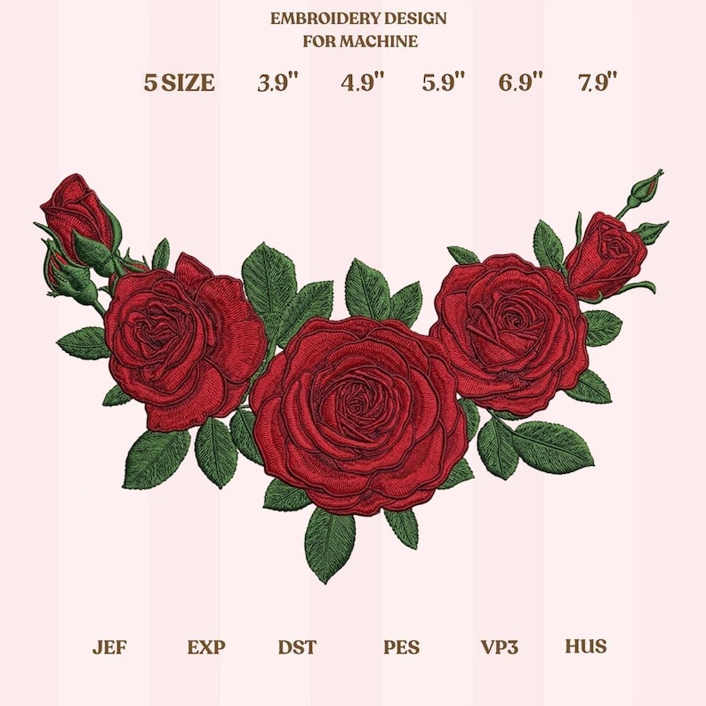 Red Roses Boder Rose Corner Embroidery Design, Pink Rose Floral Corner Machine ...