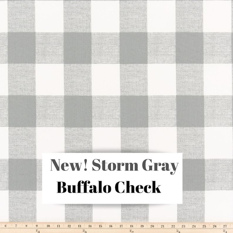 Options for Cotton and Blackout Lining Gray and White Buffalo Check Curtains Rod Pocket